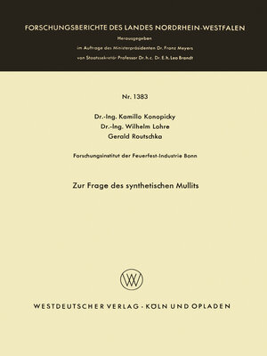cover image of Zur Frage des synthetischen Mullits